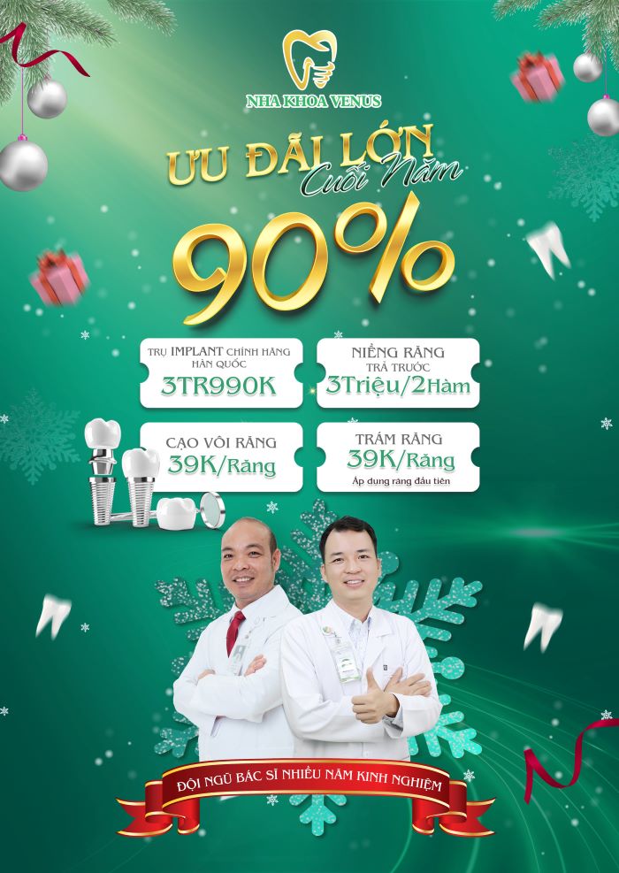 Banner chương trình khuyến mãi tháng 12 Nha khoa Venus