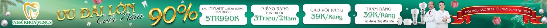 Banner chương trình khuyến mãi tháng 12 Nha khoa Venus